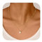Halskette Damen Layering Kette Gold - Hypoallergene 14 Karat Vergoldete Edelstahl Layered Kette mit Anhänger Herz Opal Necklace for Women Goldkette Halsketten für Frauen Mädchen Geschenke