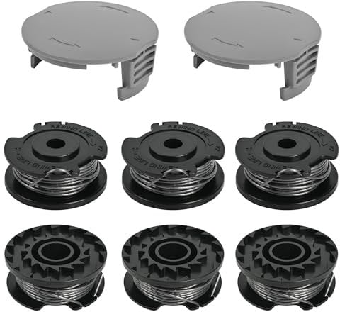 Flaveano Hilo Desbrozadora para Bosch EasyGrassCut Cortabordes, 6 Carretes y 2 Tapas