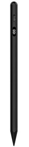 Penna per Apple iPad (nero) con display digitale a LED (2018-2024) con funzione anti-touch e funzione di ricarica rapida, compatibile con IOS, Android e Windows