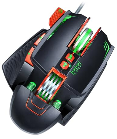 Happyyami V9 Gaming Mouse USB Plug Wired Computer Mouse for Home Office | Abs Aluminium Build, Ergonomic Design, Easy to Operate, Black Finish, Computer and Laptop Use