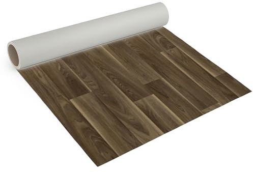 Internethandel Pfordt CV Bodenbelag Holz Haselnuss 1000x200 cm | PVC Boden in warmer Haselnuss-Holzoptik für Wohnzimmer, Schlafzimmer und Flur, 1,5 mm Gesamtdicke und Nutzungsklasse 21