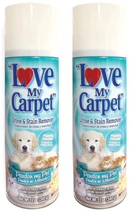 Love My Carpet Pet Special Heavy Foam,Carpet Cleaner,Urine,Pet Stain And Odor Remover,Carpet Cleaner Solution,2 Pack Of 12oz