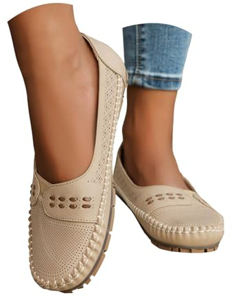 Mocassins orthopédiques pour femmes 2026 - Soutien de la voûte plantaire - Bout fermé - Antidérapants - Sans talon - Chaussures confortables - Chaussures décontractées - Légères et respirantes