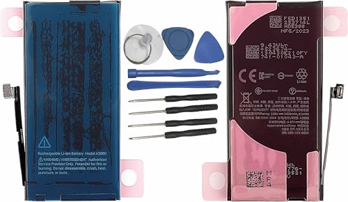 Batteria Compatibile con iPhone 13 Mini Alta Capacita (2406 mAh) Mod. A2660 | Modelli A2481 A2626 A2629 A2630 A2628 Comprende Kit Attrezzi e Adesivi Pari Originale
