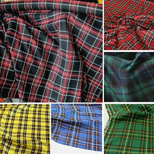 50cm TOLKO Modestoff/Dekostoff kariert | Tartan Schotten-Karo Stoff | Schottland Klassiker zum Nähen und Dekorieren | Blickdicht, knitterarm | 150cm breit - Meterware (Schwarz)