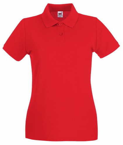 Fruit of the Loom Ladies Lady-Fit Premium Short Sleeve Polo Shirt (L) (Red)