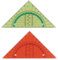 2 biegsame Geo-Dreiecke / Geometriedreieck / abheftbar / Farbe: je 1x rot + gelb