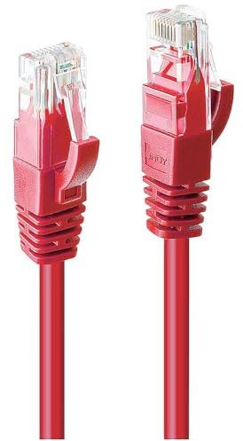 LINDY 3m Cat.6 U/UTP Ethernet Cable, Red