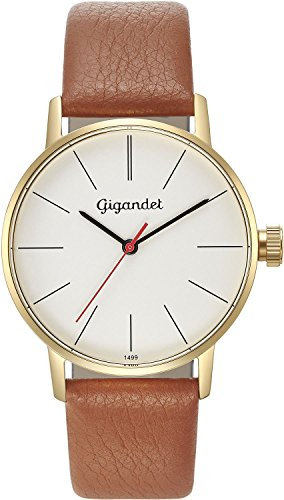 Gigandet Damen-Armbanduhr Quarzwerk Analog mit Lederarmband G43-010