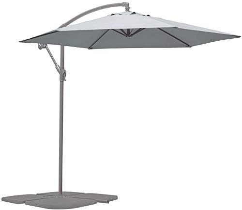 Garden Gear Cantilever Parasol with Cover, Umbrella Canopy Outdoor Sun Shade (Grey)