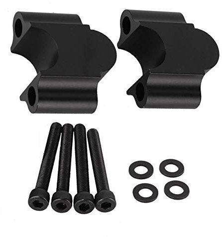 Motorcycle Handlebar Riser, Universal Aluminum Alloy Motorbike Handlebar Handbar Riser 7/8'' 22mm Motorcycle Handle Hand Bar Bars Rising Clamp Back Move Mount Adapter (Black)