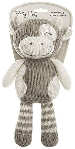 BABY HUG Hug Me 3831118800117 Strickplüsch, Kleine Kuh langbeinig 31cm, Beige, Natural