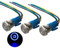 QitinDasen 3Pcs Premium 12V / 24V 5A Interruttore a Pulsante Autobloccante, 16mm Interruttore a Pulsante in Metallo con LED Blu, Interruttore Avviamento Auto in Acciaio Inossidabile impermeabile
