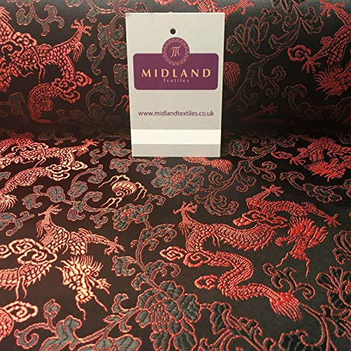 Mtex MK1045 Mtex Tissu brocart Motif dragon chinois oriental 120 cm de large