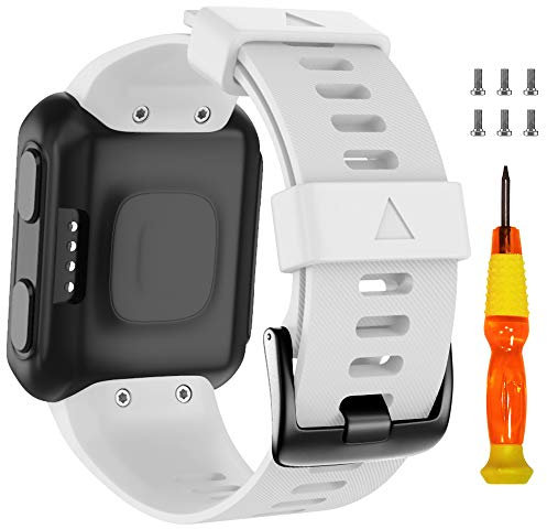 ANBEST Silikon Armband Kompatibel mit Forerunner 35/Approach S10 Armbänder, Weiches Silikon Uhrenarmband Sport Ersatzarmband für Forerunner 35/Approach S10 (Weiß)