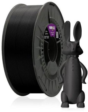 WINKLE PETG Filament 1.75mm Gagat Schwarz, 300g Spule, 3D Drucker Filament Kompatibel mit FDM Druckern, 3D-Druckmaterialien, Maßgenauigkeit +/- 0.05mm, Schlagfest, Leicht zu Bedrucken
