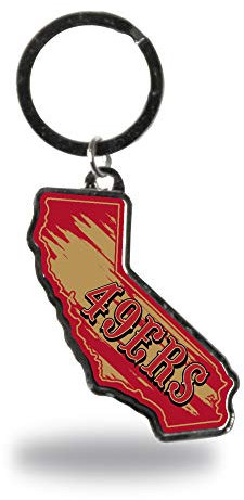 Rico Industries NFL San Francisco 49ers State Shape Schlüsselanhänger, 5,1 x 7,6 cm