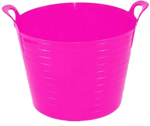 My Home Essentials® 15 Litre Small Flexi Tub Garden Home Flexible Colour Rubber Storage Container Bucket Flex Tub (Pink)