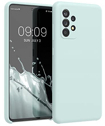 kwmobile Hülle kompatibel mit Samsung Galaxy A52 / A52 5G / A52s 5G Hülle - Silikon Handy Case - Handyhülle weiche Oberfläche - kabelloses Laden - Cool Mint