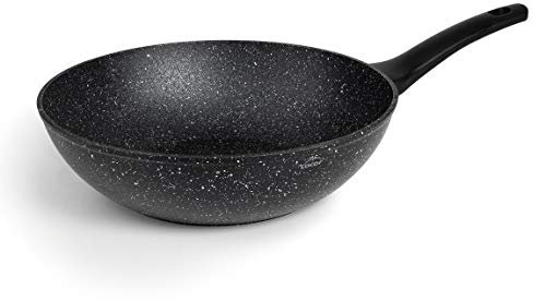 LACOR 26848 - Sarten Wok, Antiadherente, Aluminio forjado de calidad, Apta para todo tipo de cocinas incluído inducción, Full Induction, Ø28cm, Ecológica y sin PFOA, Negro.