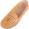 ABSOLUTE FOOTWEAR Womens Slip On Casual Leather Loafer/Deck/Boat Shoes/Sandals - Mustard - UK 5