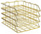 Briefablage A4 Papierablage Ablagefächer Stapelbar Schreibtisch Büro Organizer Dokumentenablage, Moderne Metall Ablage im frischen Design, 4-Stück Schreibtischablage (Gold)