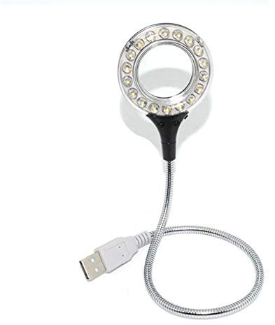 Bolwins C55S USB LED Buchlampe - 18 LEDs, 360° flexibler Schwanenhals, Nachtlicht mit Schalter für PC, Notebook, Computer & Powerbank