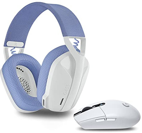 Logitech G305 LIGHTSPEED Mouse Gaming Wireless, Bianco, with G435 LIGHTSPEED Cuffie Gaming Wireless Bluetooth, Bianco