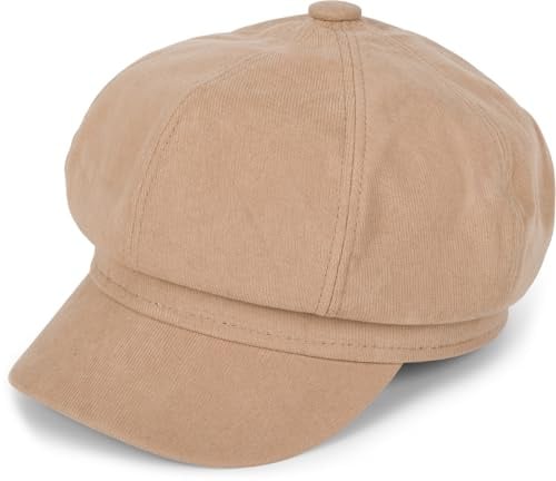 styleBREAKER Berretto a Palloncino Donna Effetto camoscio | Berretto Baker Boy stile anni 20. Visiera 5,5 cm, fascia tergisudore, cordino regolabile (fino a 58 cm).