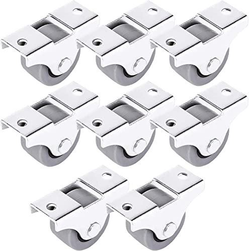SKIR'CO (8 Stück) Kleine 25mm Möbelrollen Gummirollen Non-Swivel Bockrollen Oneway Direction (8)