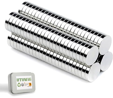 UTOMAG 50 Stück Neodym Magnete Stark 8x1mm, Mini Rounde Permanent Magnete Extra Stark Kleine Powermagnete für Kühlschrank, Magnettafel Whiteboard, Fotos, Pinnwand, Büro, Schule, Küche