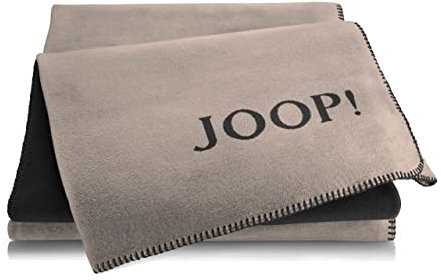 Joop! Wohndecke Uni-Doubleface Baumwollmischung Stein/anthrazit Größe 150x200 cm
