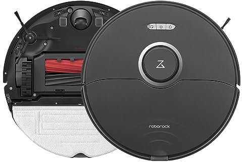roborock S8 Robot Aspirador,Sistema de Cepillo de Doble Rodillo,3D Reactivo para Evitar Obstáculos,6000 Pa Succión,3000 Vibraciones Sónicas/min,Navegación LiDAR,Control App(Actualización S7,Negro)