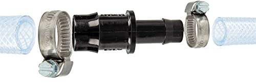 tecuro Schlauchverbinder reduziert Ø 14 mm x Ø 21 mm, mit Edelstahlschlauchschellen - Nylon schwarz