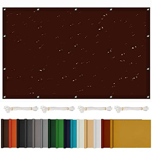 Schattennetz Sonnensegel 3.5 x 5.5 m Sonnenschutz UV Schutz Wasserabweisend Sunprotect Professional Sonnensegel mit Ösen und Befestigungsseile für Garten, Hof-Hinterhof, Braun