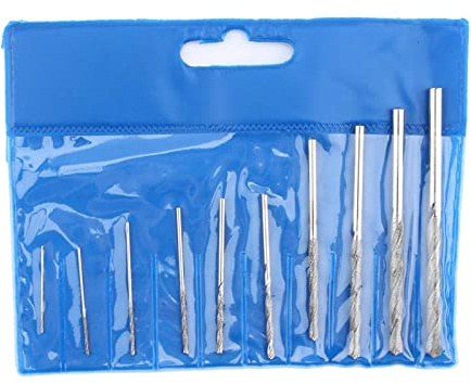 10X Forets Diamantés de Précision de Remplacement 0.8-4.0mm Forets à Pointe de Diamant Foret Hélicoïdal pour Forer dans la Pierre de Carreaux de Verre