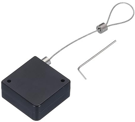 QUARKZMAN Einziehbar Kabel Schloss mit Doppelseitig Kleber Langsam Fernsteuerung Sicherheit Schloss für TV DVD Ausstellung Fernbedienung 600g 1Set Schwarz