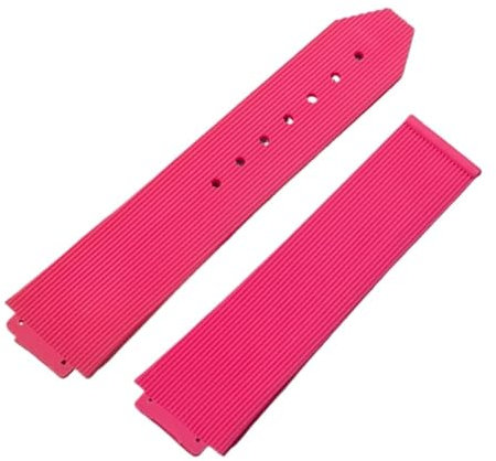 YEAHSO 15 * 21mm 18mm Frauen Gummiband wasserdichte Silikon Armband Zubehör Schnalle Werkzeuge Armband Kompatibel Mit Hublot Strap Weibliche (Color : Pink, Size : 21X15MM_Without Buckle)