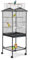 WeGear Vogelkäfig 119,4 cm Schmiedeeiserner Sittichkäfig mit Spiel, oben offen und Rollständer, mittelgroßer kleiner Vogelkäfig