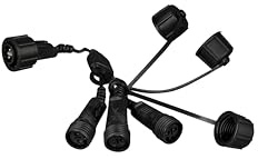 Konstsmide Verteilerkabel, 1-in 3-out, für 3x 24-31V Transformatoranschluss, Außen (IP44), schwarzes Kabel - 4751-007