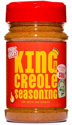 The GOAT King Creole Seasoning Blend 160g Shaker - Authentic Spice Mix Made in the UK for Seafood Boil, BBQ, Meat, Vegetables, Fish Zesty Louisiana Rub and Dry Marinade Versatile Flavour Infusion