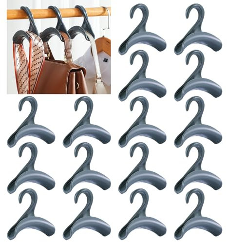 Regerly Handtasche Kleiderbügel Haken Schrank, 16 Stücke Haken für Taschen Rucksäcke taschen aufhänger taschenaufhänger für hängende Rucksäcke Schulranzen Schal Gürtel und Krawatte