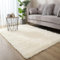 Jyswx Shaggy Teppich Wohnzimmer - Hochflor Flauschig Teppiche Waschbar - Moderne Langflor Teppich für Wohnzimmer, Schlafzimmer, Korridor, Schlafsaal, Größe:160x200CM, Farbe: Weiß