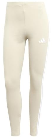 adidas Damen Essentials 3-Stripes Cotton Leggings Tights, wonder alumina/white, L