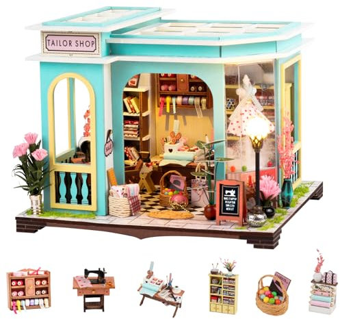Spilay DIY Book Nook Kit, DIY Puppenhäuser Miniatur Haus Möbel Kit Mit LED-Licht,Schutzhülle und Spieluhr,3D Holzpuzzle Buchstütze Bücherregal Dekoration,Buchstützen Modell Build-Creativity Kit-222