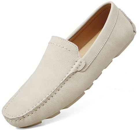 Mocassins pour Hommes en Cuir de Haute Qualité Chaussures à Enfiler Chaussures de Chauffeur Chaussures Plates décontractées 38-49 EU