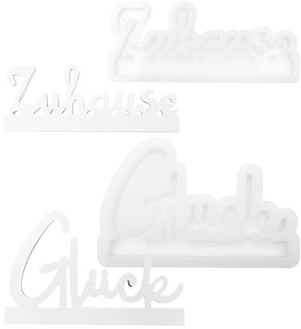 Silikonformen Gießformen,Glück Wort Deutschem,DIY Harz Gießform Kerzenhalter,Glück Wort Deutschem