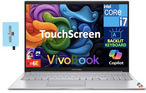 ASUS Vivobook 15 Ordinateur portable professionnel, écran tactile IPS FHD (1920 x 1080) (Intel Core 7 150U (Beats i7-1355U), 40 Go de RAM, 1 To SSD, WiFi 6, BT 5.1, webcam HD, Win 11 Pro) avec
