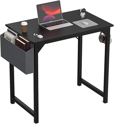 DUMOS Bureau, Noir, 80 x 50 cm
