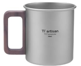 Ti Artisan Titanium Cup Camping Mug Ultralight Coffee Mug Sand Blast Portable Anti Scald Coffee Cup 300ML/450ML (300ml)